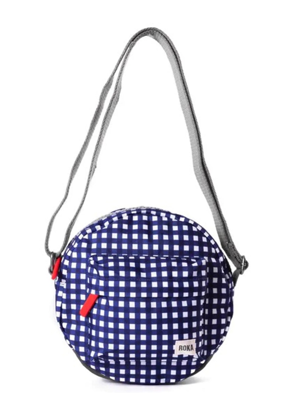 Roka Paddington B Patterned Canvas Cross Body Bag - Blue Gingham